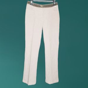 St. John Sport Tan Trouser Pants Velvet Trim